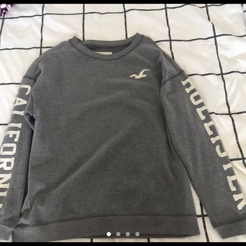 Gray Hollister crewneck jacket